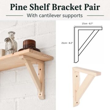 Orin Pair of Small Pre-Sanded Pine Wood Brackets