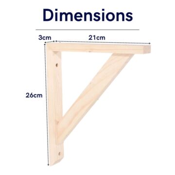 Orin Pair of Medium Pre-Sanded Pine Wood Brackets