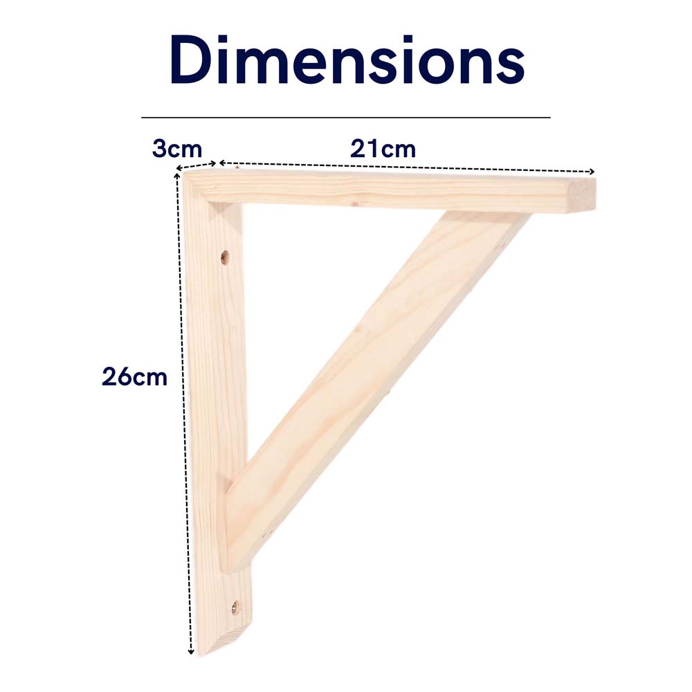 Orin Pair of Medium Pre-Sanded Pine Wood Brackets