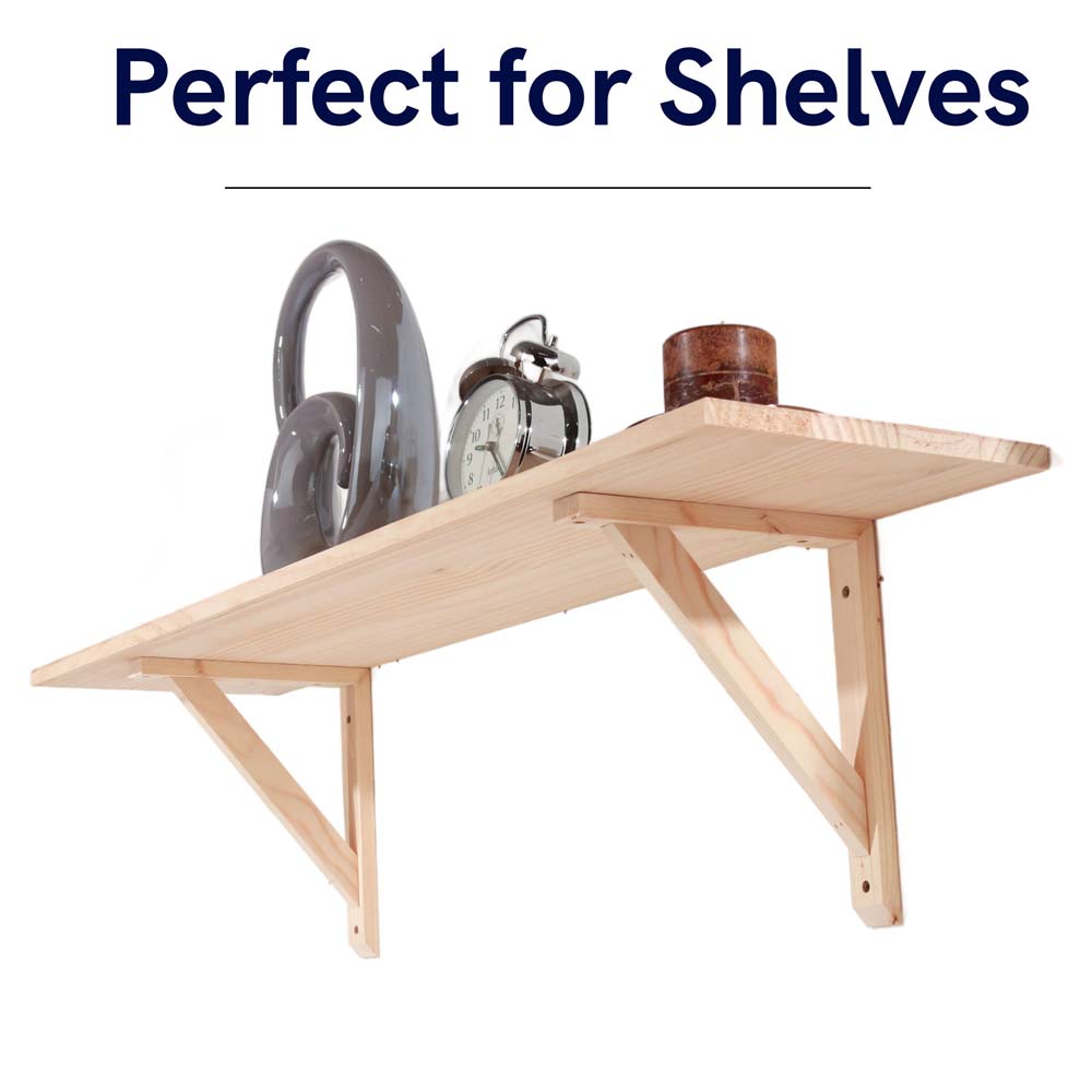 Orin Pair of Medium Pre-Sanded Pine Wood Brackets