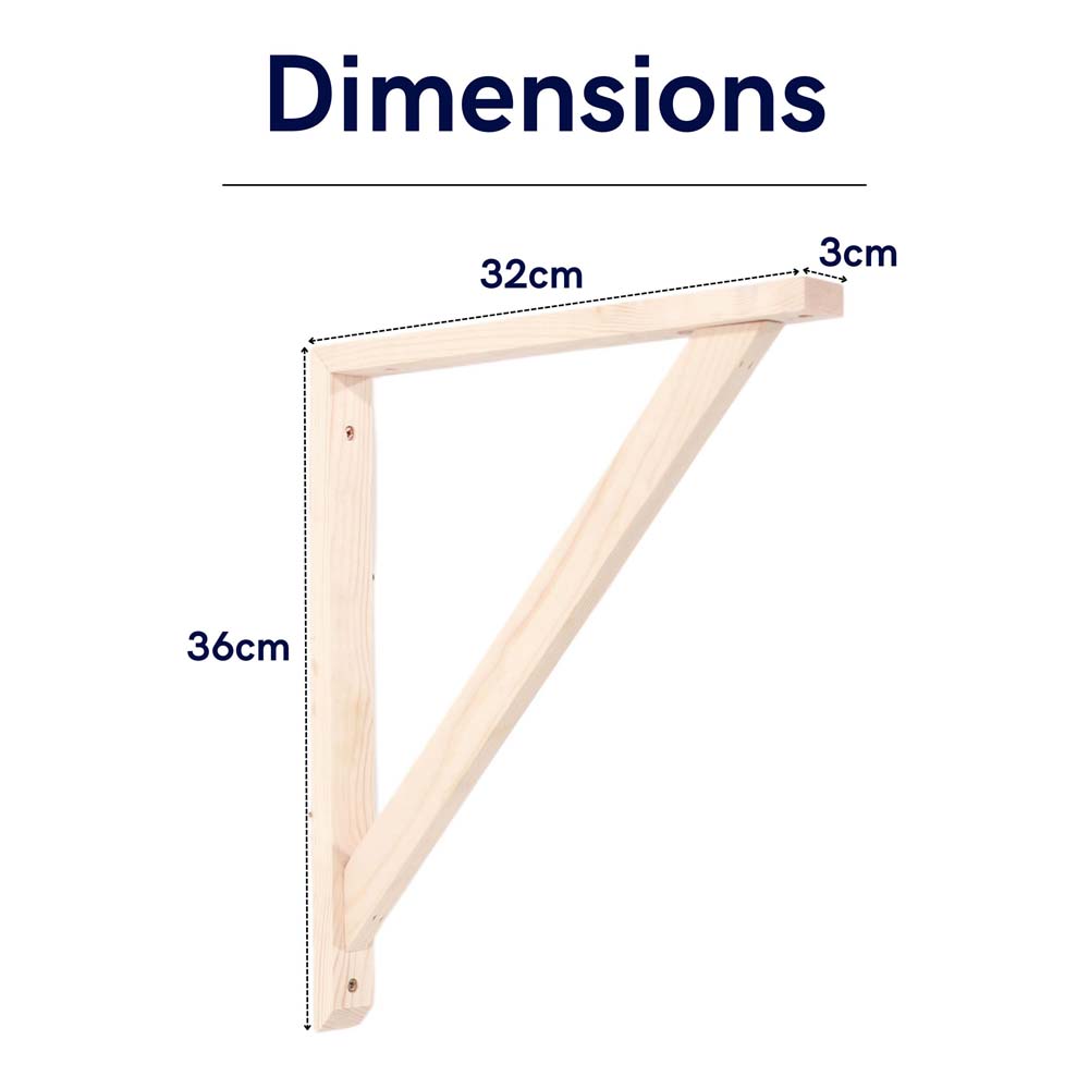 Orin Pair of Large Pre-Sanded Pine Wood Brackets