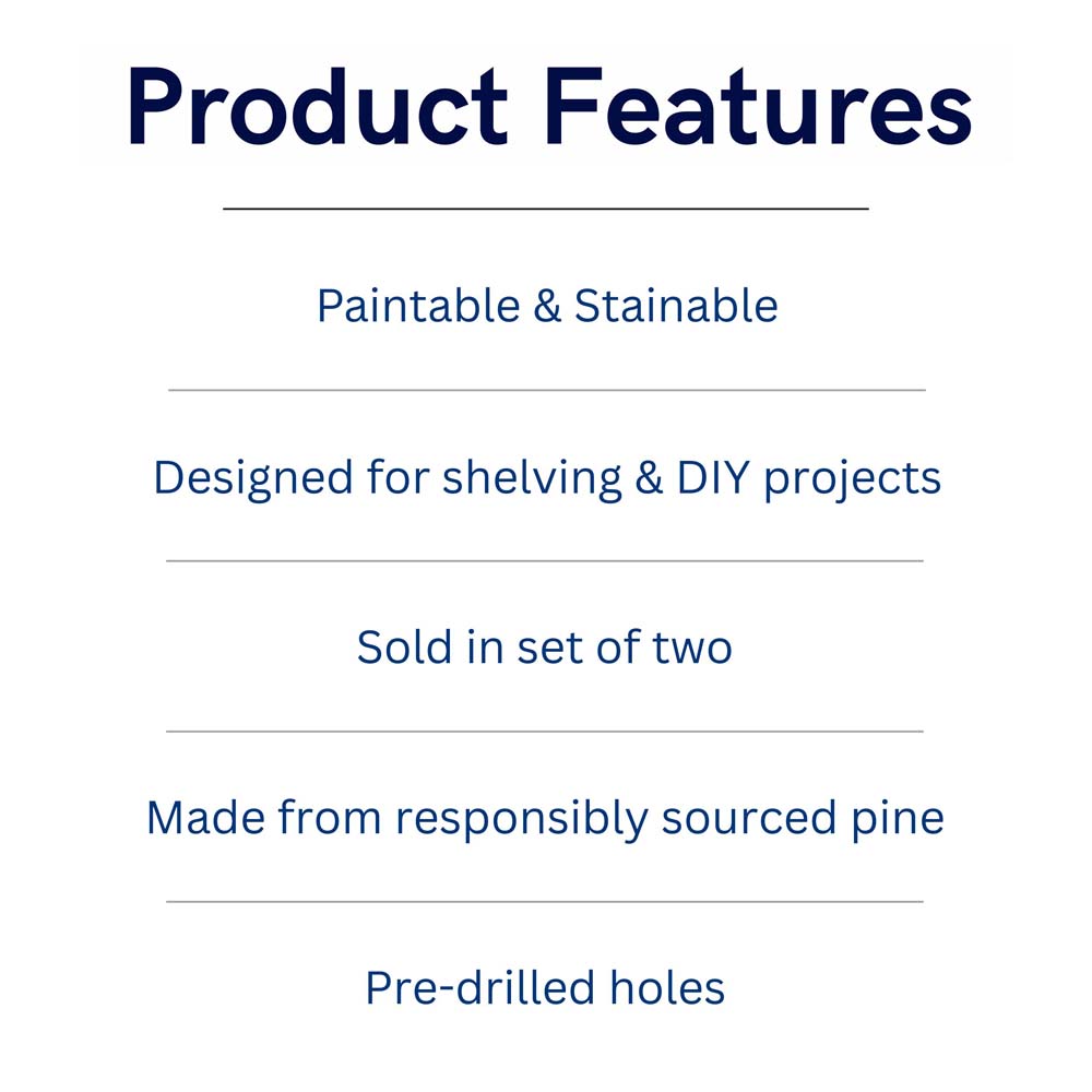 Orin Pair of Large Pre-Sanded Pine Wood Brackets