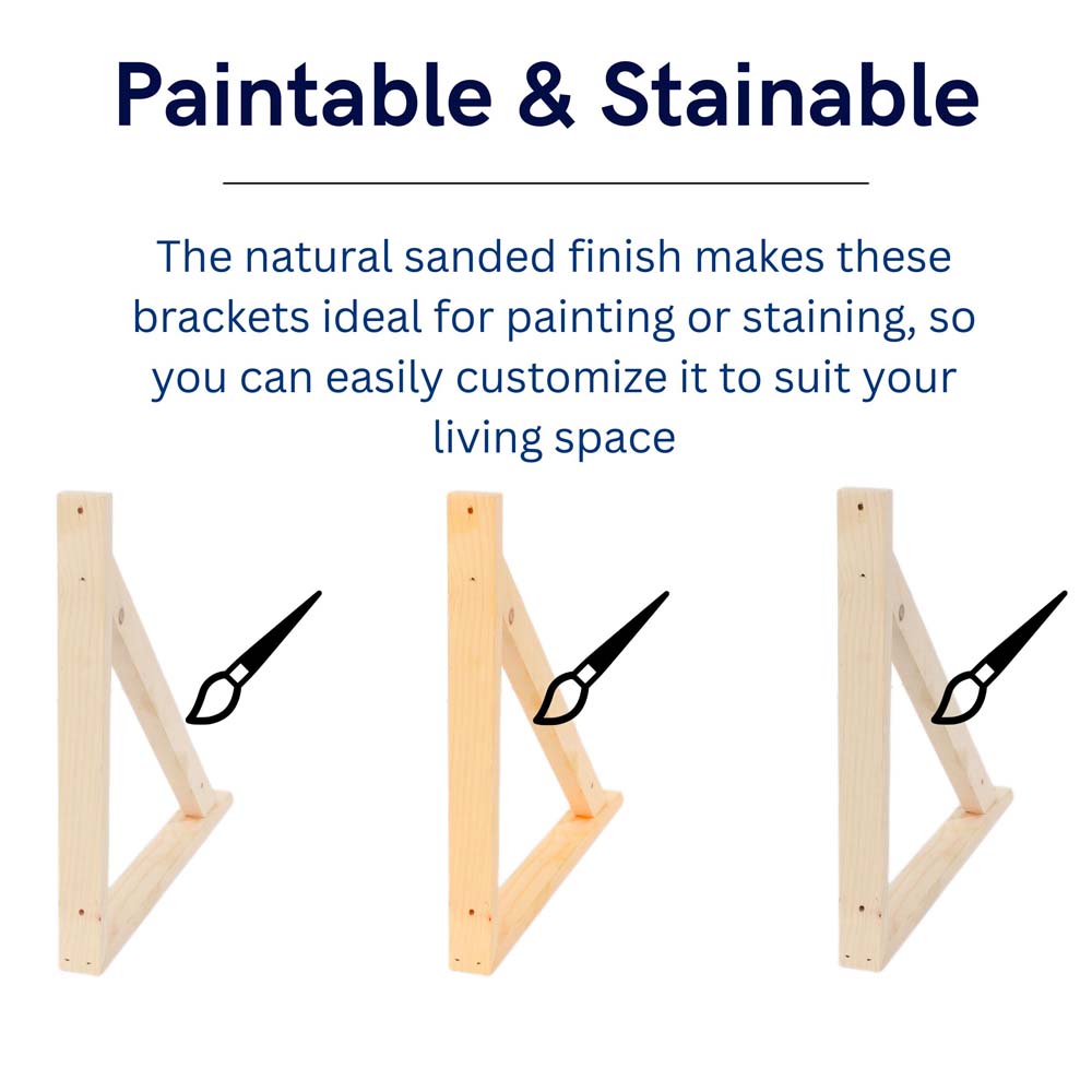 Orin Pair of Large Pre-Sanded Pine Wood Brackets