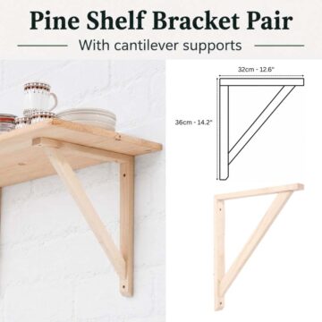 Orin Pair of Large Pre-Sanded Pine Wood Brackets