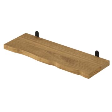 Orin Chunky Pine Live Edge Shelf With “L” Metal Bracket Kit 60cm | Antique Wax