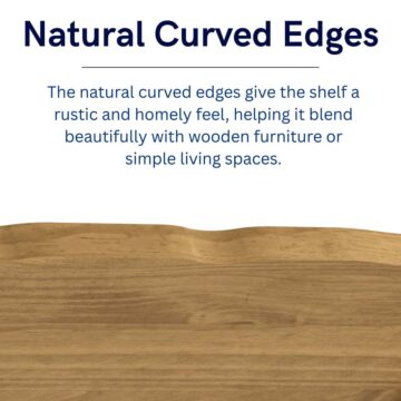 Orin Chunky Pine Live Edge Shelf With “L” Metal Bracket Kit 60cm | Antique Wax