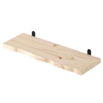 Orin Chunky Live Edge Shelf With “L” Metal Bracket Kit 60cm | Pre-Sanded Pine