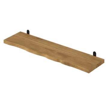Orin Chunky Pine Live Edge Shelf With “L” Metal Bracket Kit 90cm | Antique Wax
