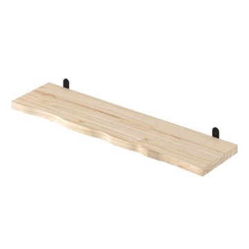 Orin Chunky Live Edge Shelf With “L” Metal Bracket Kit 90cm | Pre-Sanded Pine
