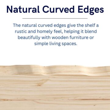 Orin Chunky Live Edge Shelf With “L” Metal Bracket Kit 90cm | Pre-Sanded Pine