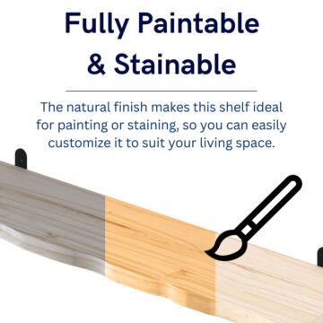 Orin Chunky Live Edge Shelf With “L” Metal Bracket Kit 90cm | Pre-Sanded Pine