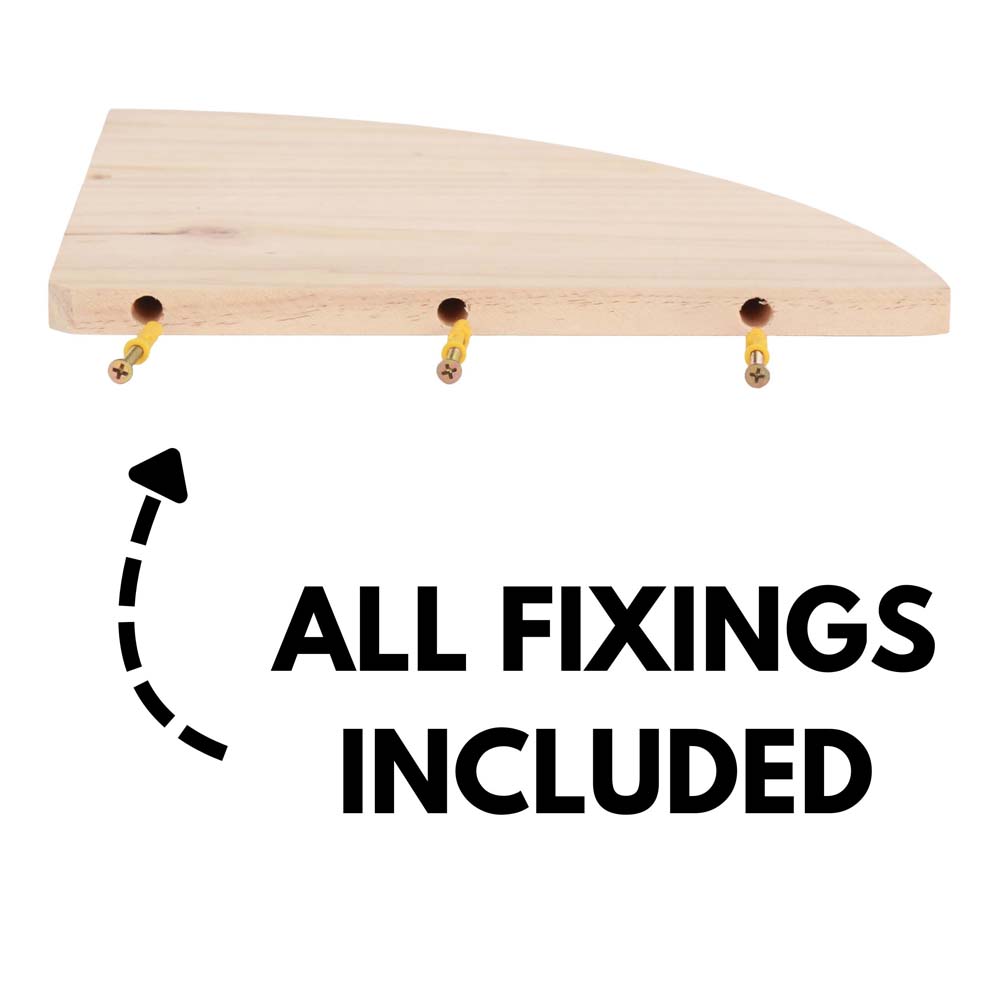 Orin Pine Corner Shelf Kit 38cm
