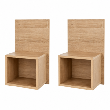 Pair of Alderley Wall Hanging Open Compact Bedside Tables | Oak Finish