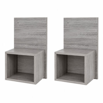 Pair of Alderley Wall Hanging Open Compact Bedside Tables | Grey Oak Finish