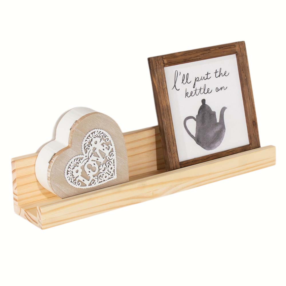 Kove Pine Book Display Shelf 48cm | Natural Finish