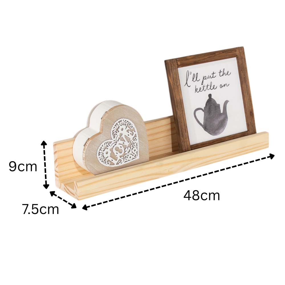 Kove Pine Book Display Shelf 48cm | Natural Finish