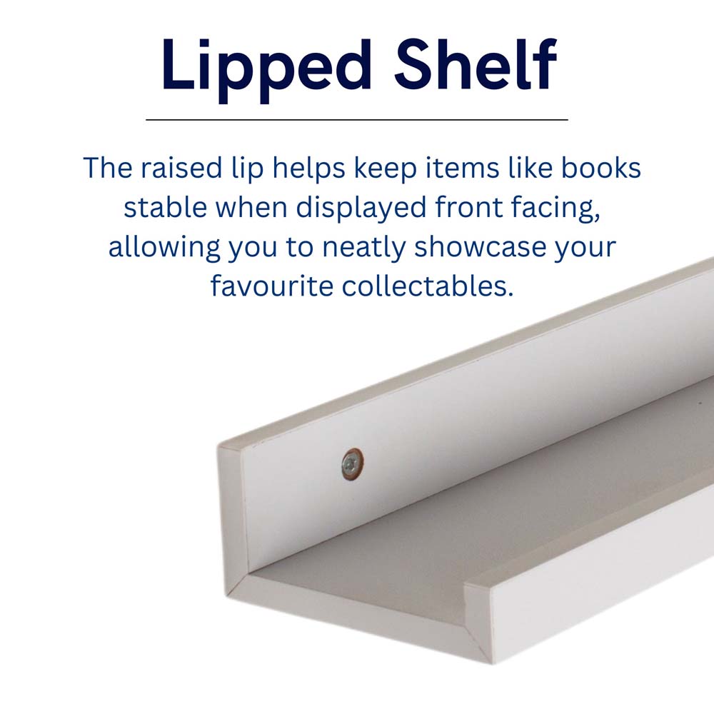 Kove Matt White Floating Book Shelf 48cm
