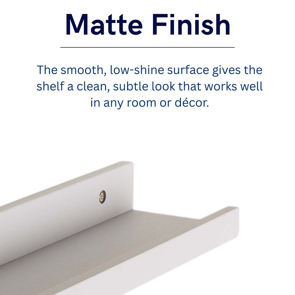 Kove Matt White Floating Book Shelf 48cm