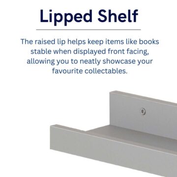 Kove Light Grey Floating Book Shelf 58cm