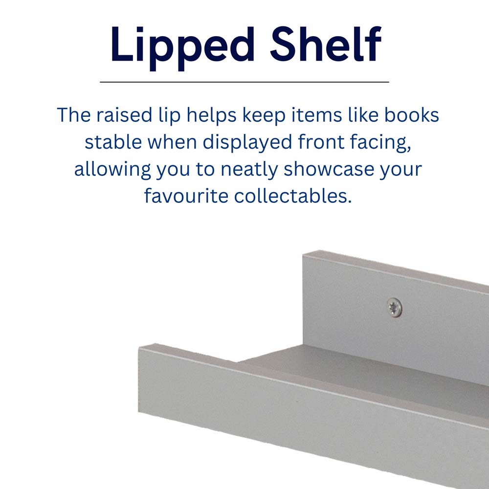 Kove Light Grey Floating Book Shelf 58cm