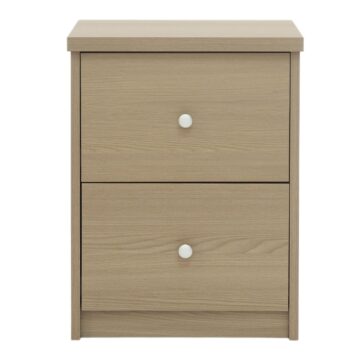 Fletcher 2 Drawer Bedside Cabinet | Smoked Oak Finish