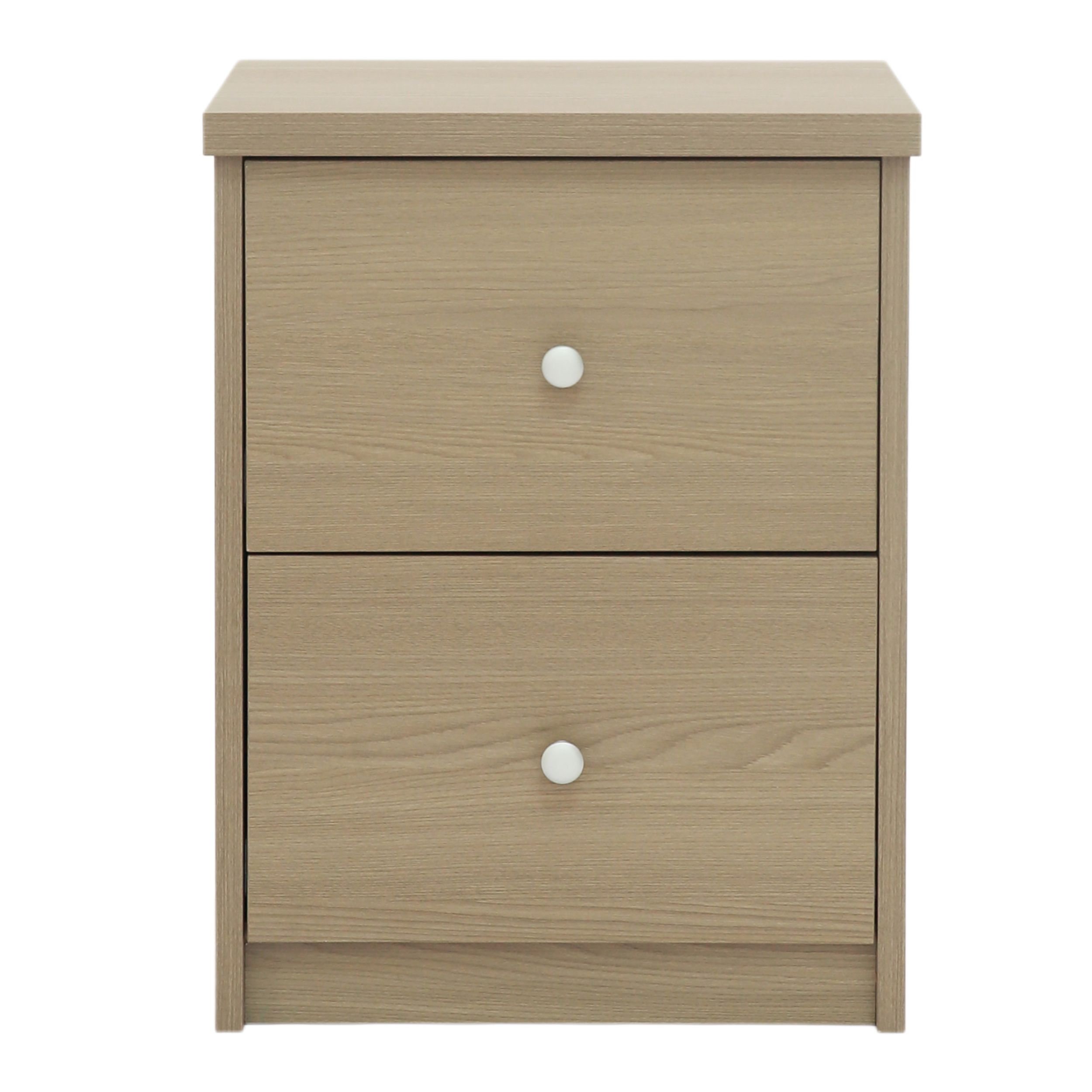 Fletcher 2 Drawer Bedside Cabinet | Smoked Oak Finish
