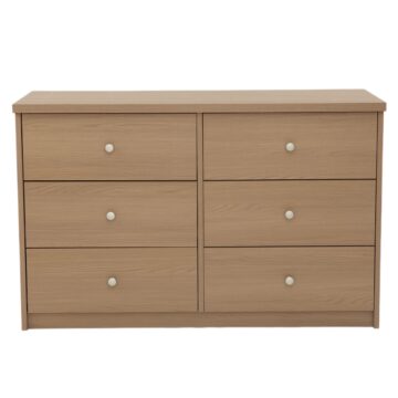 Fletcher Wide Chest of 6 Drawers | Smoked Oak Finish