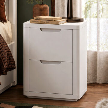 Halo White 2 Drawer Narrow Bedside | Assembled