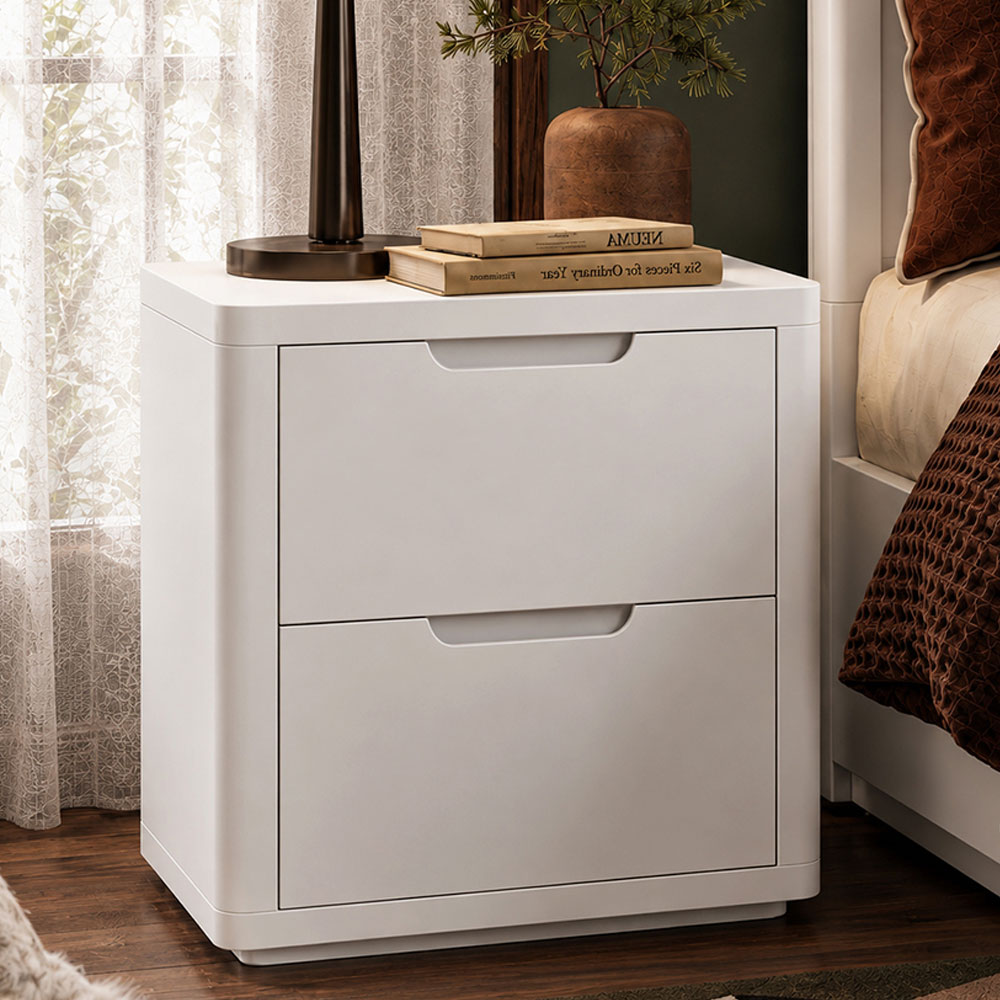 Halo White 2 Drawer Bedside | Assembled
