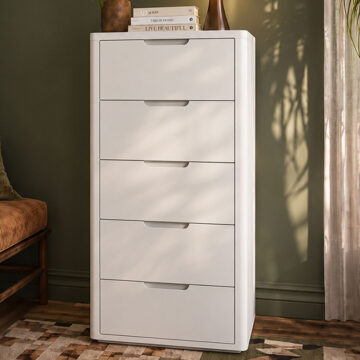 Halo White 5 Drawer Tallboy | Assembled