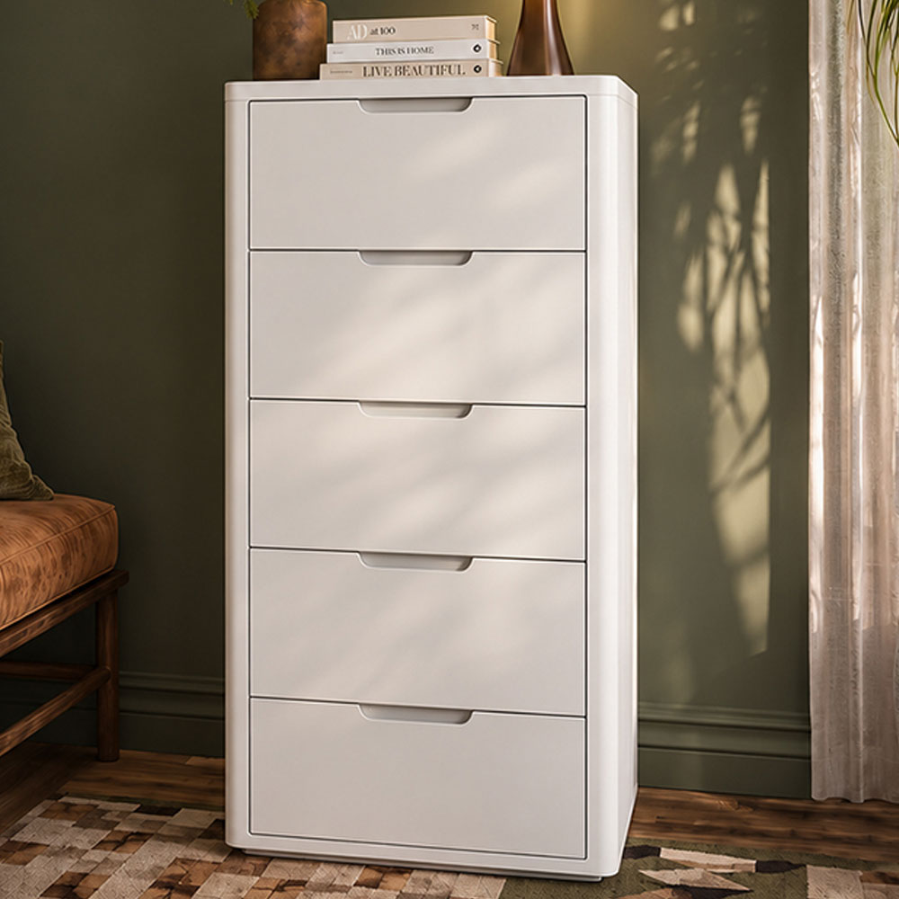 Halo White 5 Drawer Tallboy | Assembled