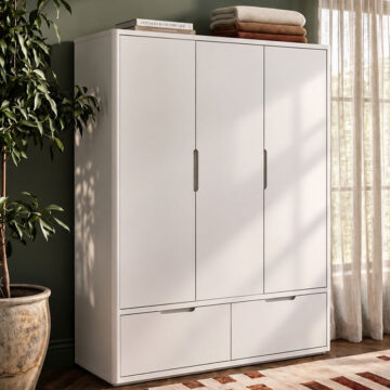 Halo White Triple Wardrobe