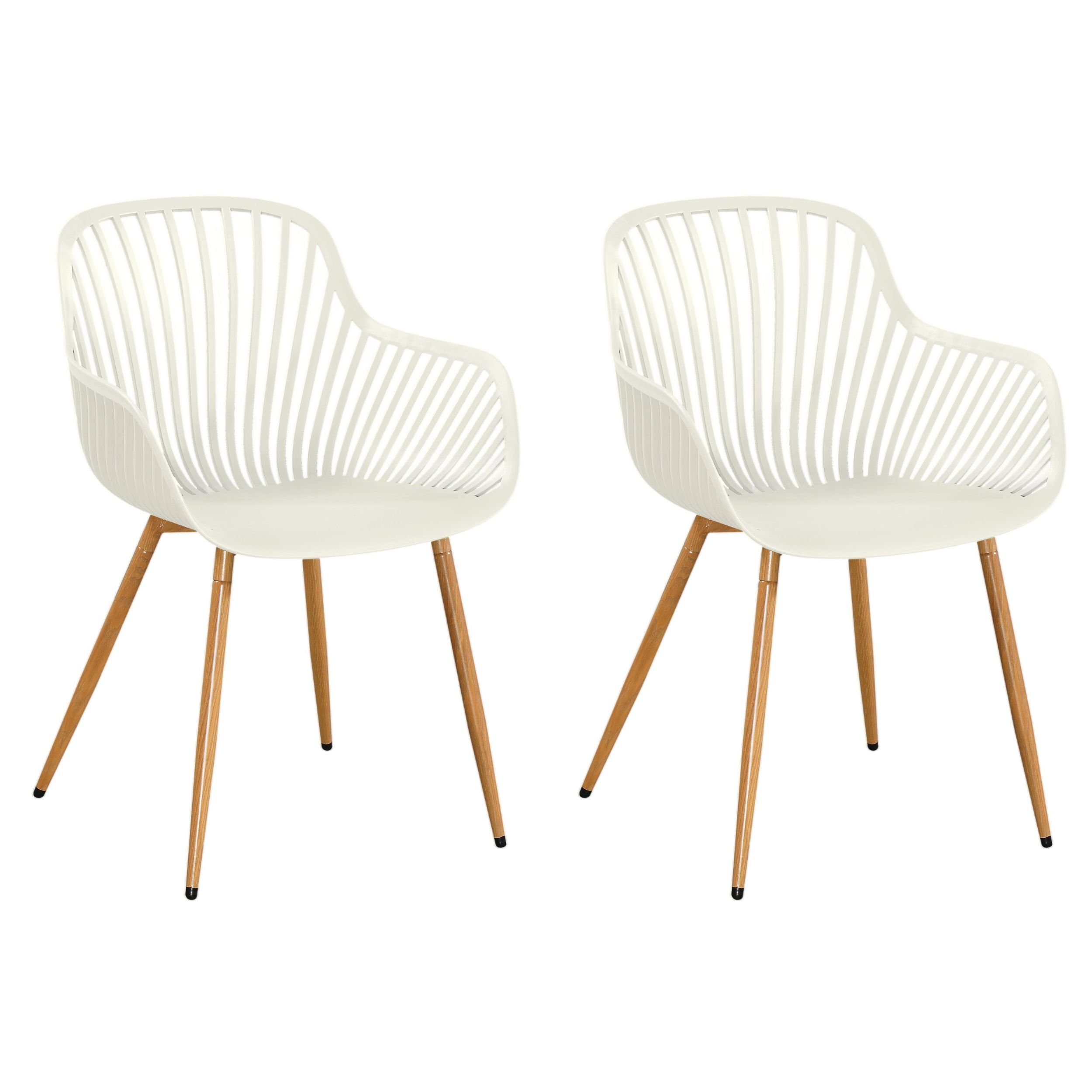 white with wood effect legs