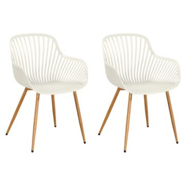 white with wood effect legs