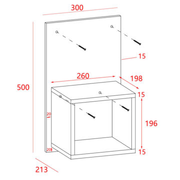 Pair of Alderley Wall Hanging Open Compact Bedside Tables | Oak Finish