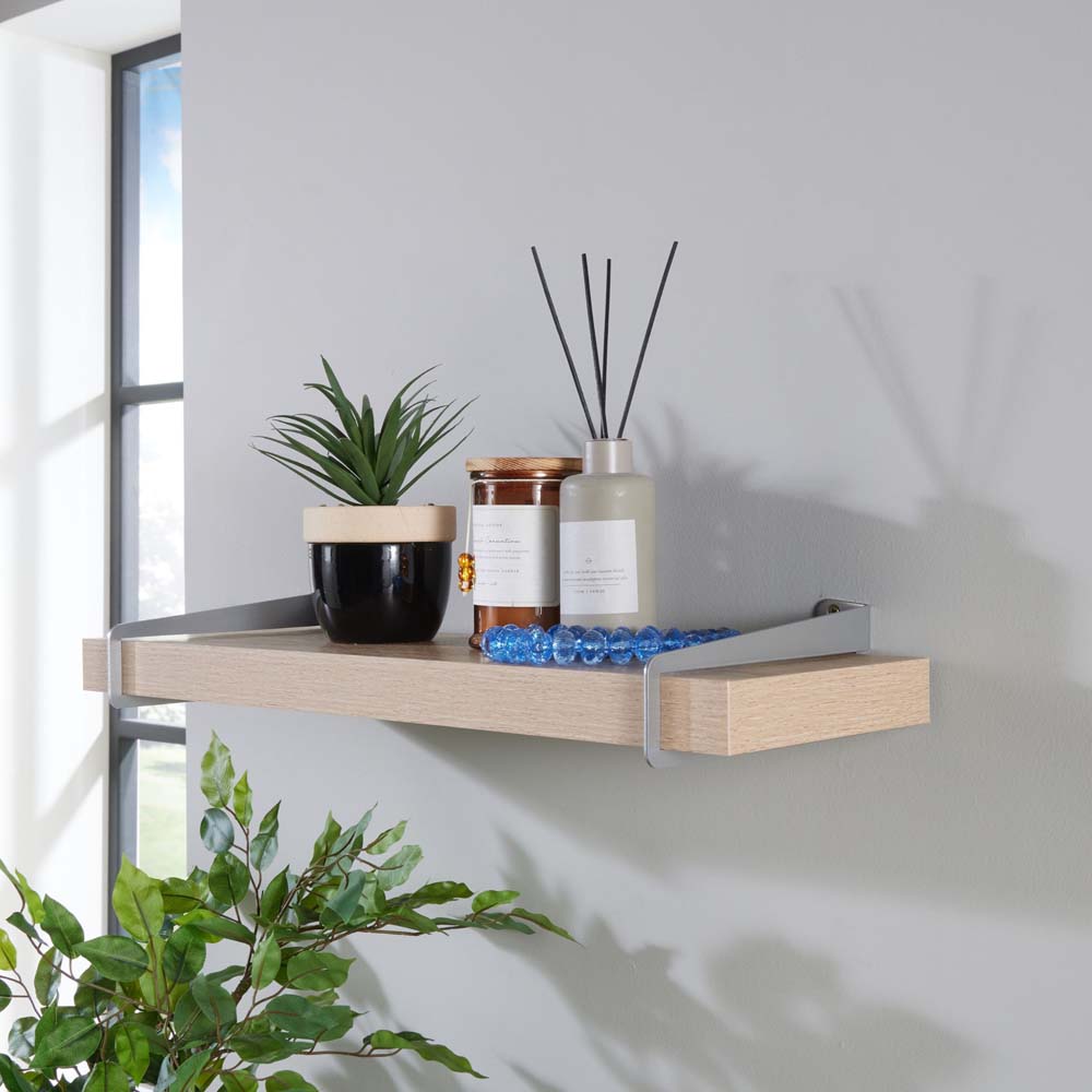 Studio Lounge Chunky Shelf With Slide On Brackets 60cm | Oak Finish