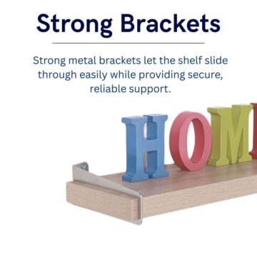 Studio Lounge Chunky Shelf With Slide On Brackets 60cm | Oak Finish