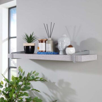 Studio Lounge Chunky Shelf With Slide On Brackets 80cm | Grey Oak Finish