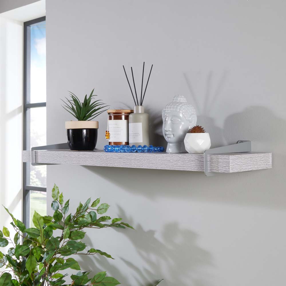 Studio Lounge Chunky Shelf With Slide On Brackets 80cm | Grey Oak Finish