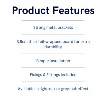 Studio Lounge Chunky Shelf With Slide On Brackets 80cm | Grey Oak Finish