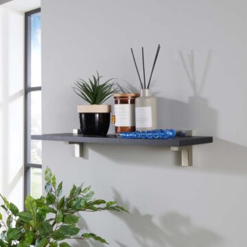 Studio Lounge Black Slim Shelf With “L” Shape Bracket 60cm