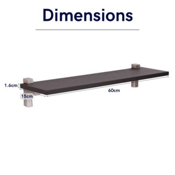 Studio Lounge Black Slim Shelf With “L” Shape Bracket 60cm