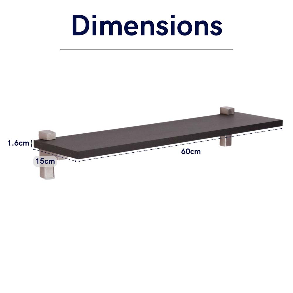 Studio Lounge Black Slim Shelf With "L" Shape Bracket 60cm