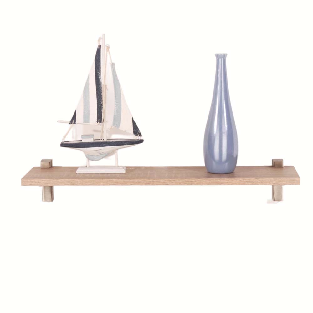 Studio Lounge Slim Shelf With "L" Shape Bracket 60cm | Oak Finish