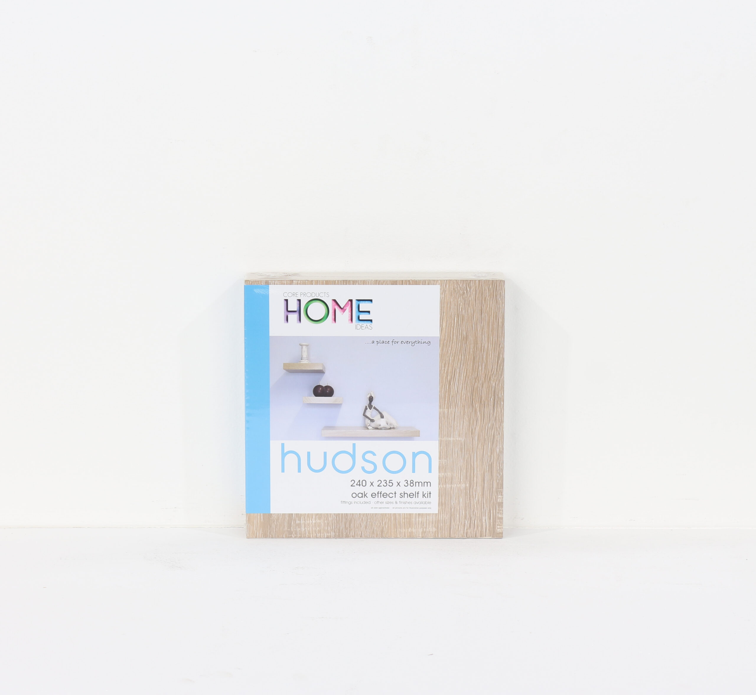 Linden Floating Box Shelf Kit 24cm | Oak Finish