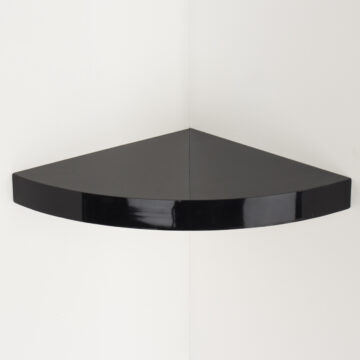 Linden 29.5cm Florating Corner Shelf Kit In A Gloss Black Foil Finish