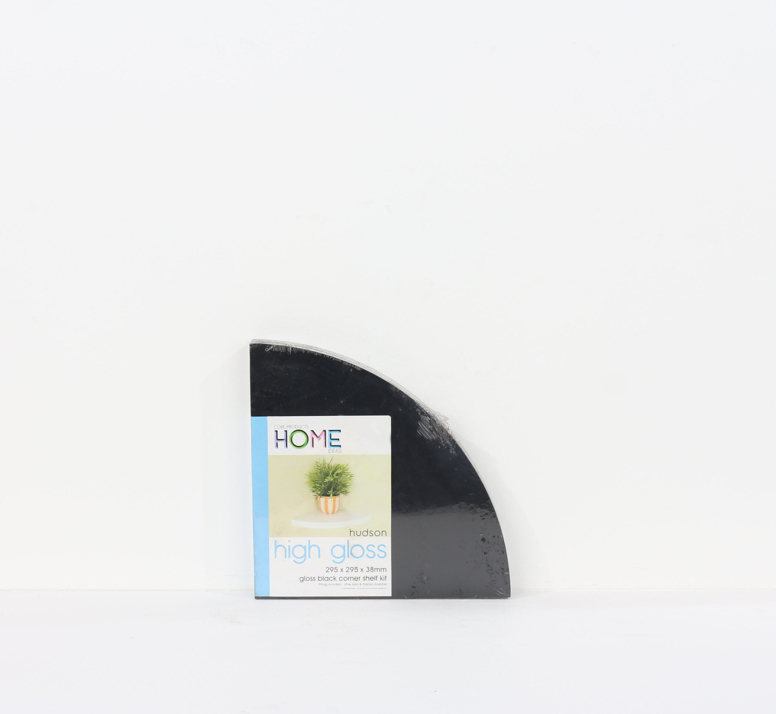 Linden Gloss Black Floating Corner Shelf Kit 29.5cm