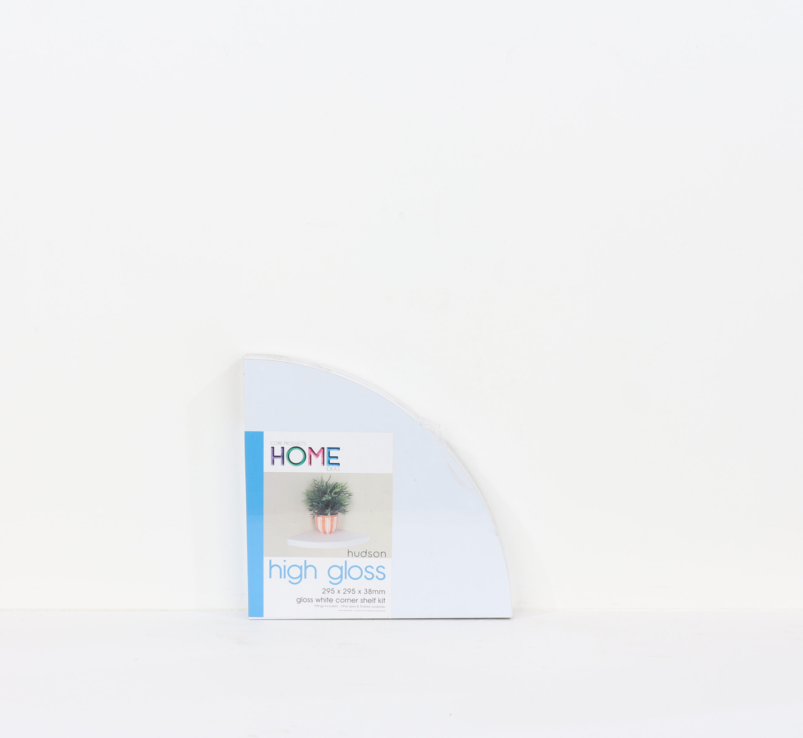 Linden Gloss White Floating Corner Shelf Kit 29.5cm