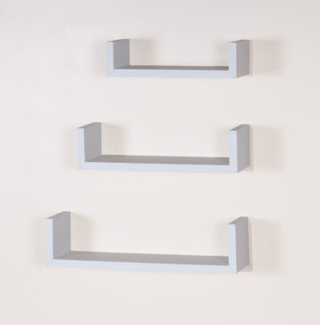 Linden Set Of 3 Floating "U" Shape Wall Shelf Kit - Matt White