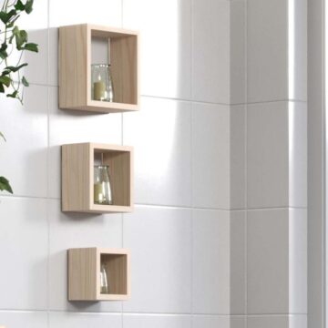 Orin Pine Set Of Three Wall Cubes Shelf Kit